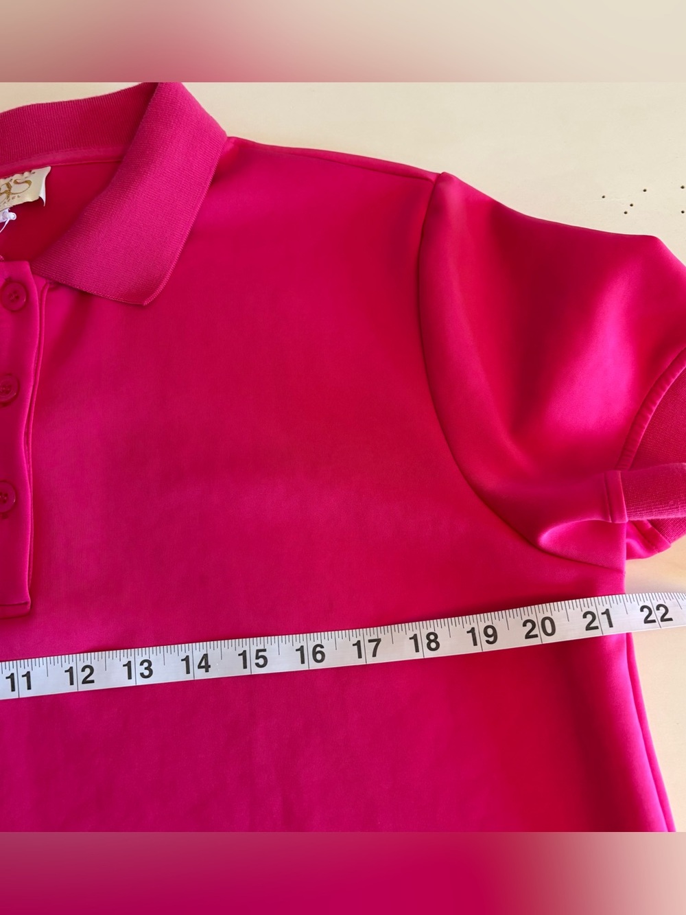 SSYS Margaret Drop Waist Collared Scuba Dress features a vibrant hot pink XL - Picture 7 of 10